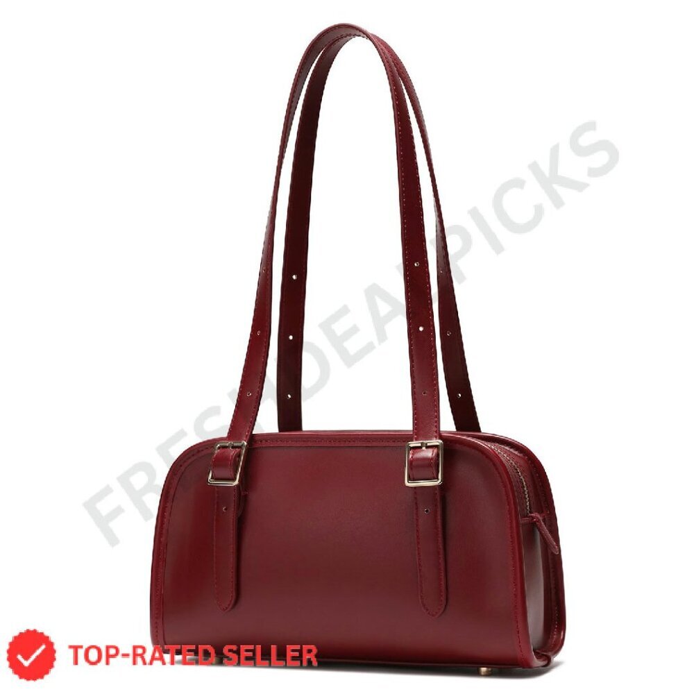 Leather Shoulder Bag Hobo Style Adjustable Strap Elegant Minimal Chic Tote